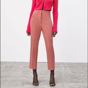 Zara high waist coral pant (used)